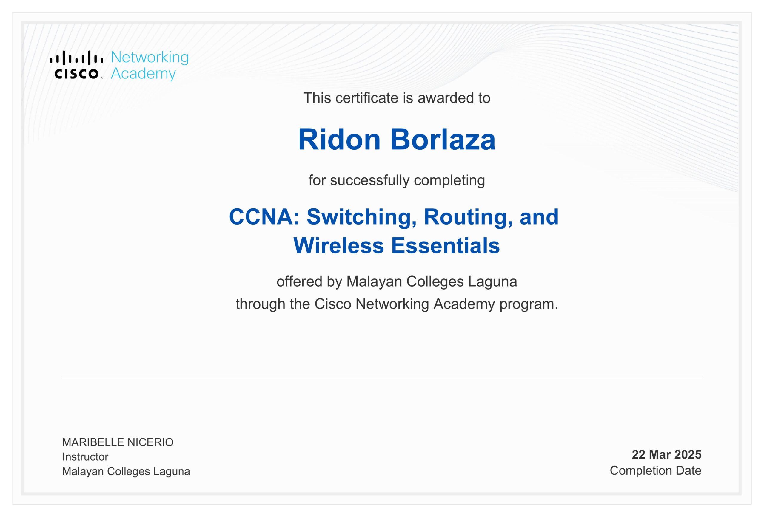 CCNA: Switching, Routing, and Wireless Essentials
