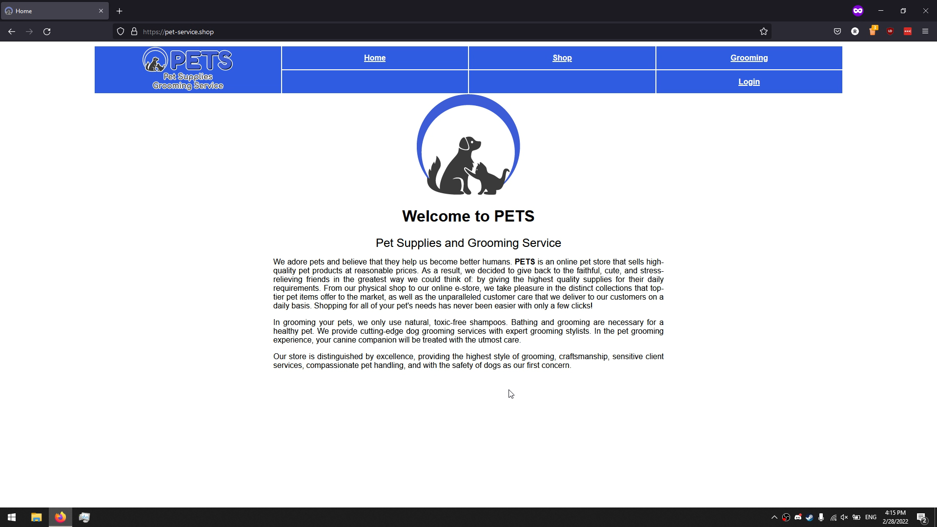 PETS: Pet Supplies and Grooming Service